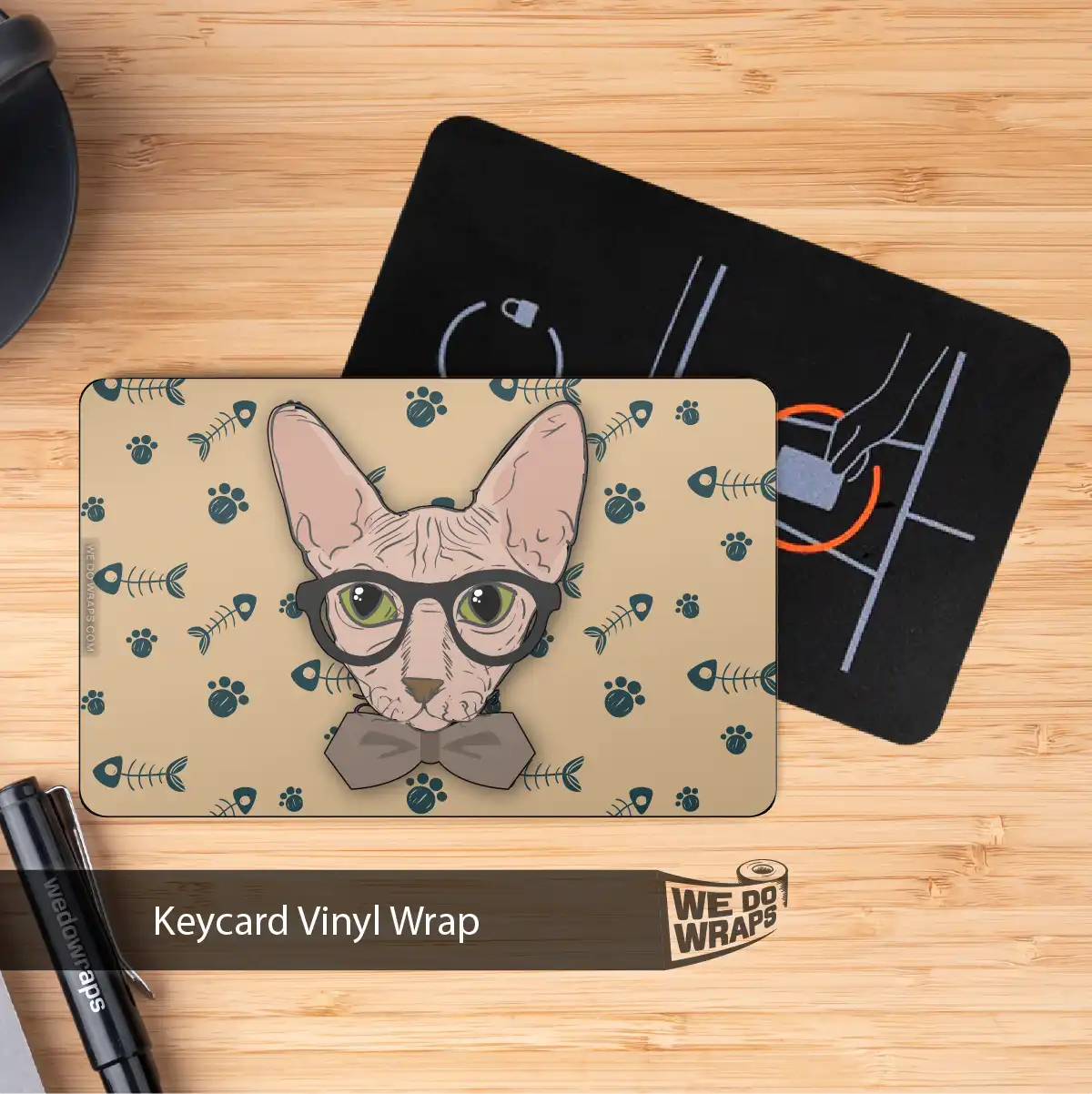 Smart Shpynx Cat Tesla Keycard Decal - Tesla Emblems