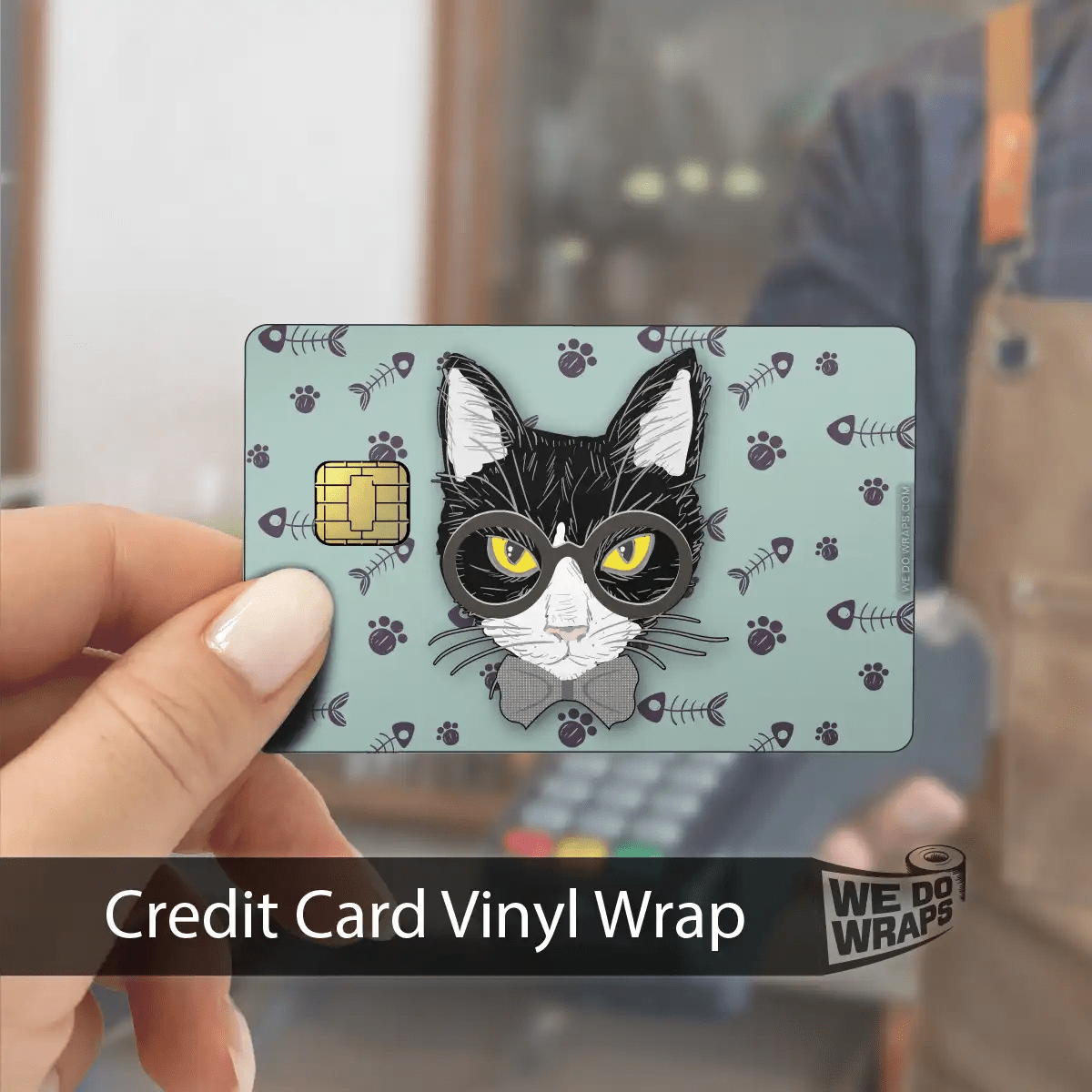 Smart Tuxedo Cat | NFC Key Card Wrap - Tesla Emblems
