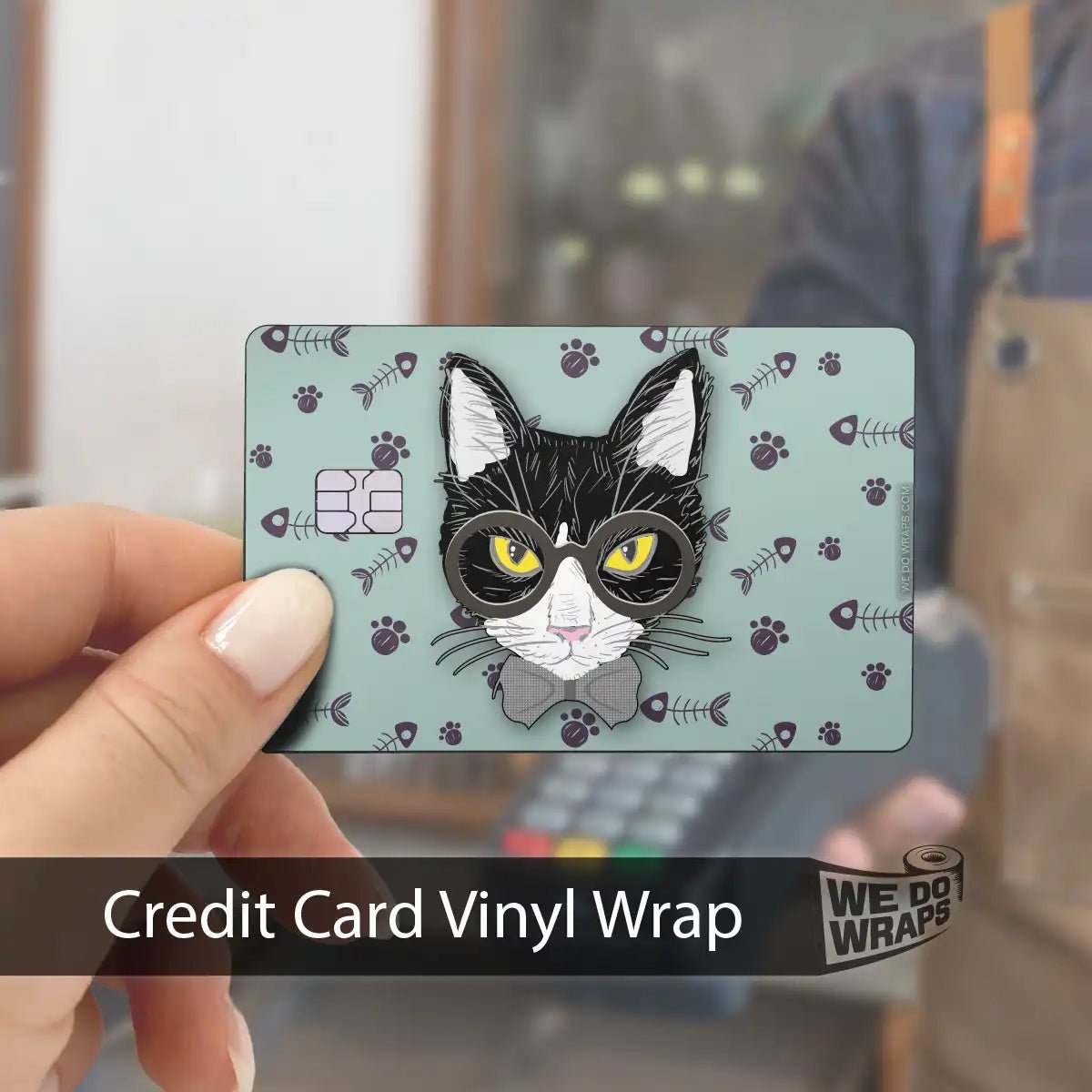 Smart Tuxedo Cat | NFC Key Card Wrap - Tesla Emblems
