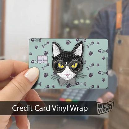 Smart Tuxedo Cat | NFC Key Card Wrap - Tesla Emblems