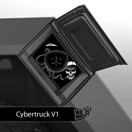 Smoking Skull Art Tesla Charge Port Wrap | Cybertruck - Tesla Emblems