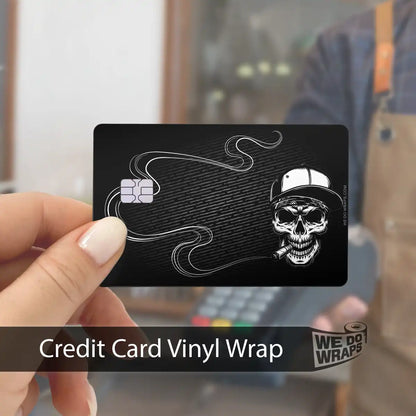 Smoking Skull Art | NFC Key Card Wrap - Tesla Emblems