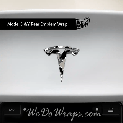Camo Tesla Emblem Decals (Front + Back) | Model Y - Tesla Emblems