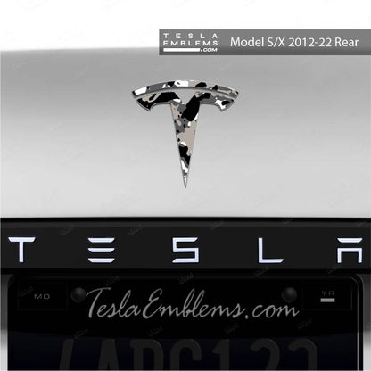 Camo Tesla Emblem Decals (Front + Back) - Tesla Emblems