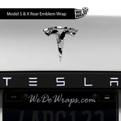 Camo Tesla Emblem Decals (Front + Back) | Model X - Tesla Emblems