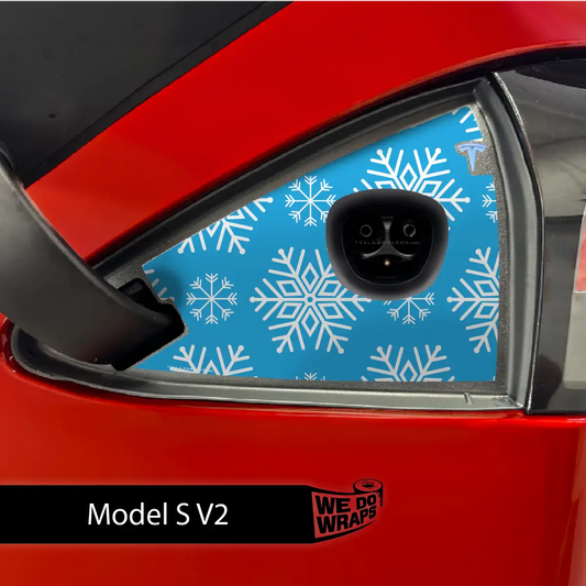 Snowflake Tesla Charge Port Wrap | Model S - Tesla Emblems