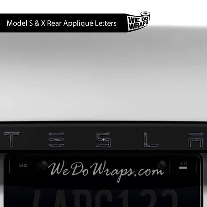 Space Gear Tesla Emblem Decals (Front + Back) | Model S - Tesla Emblems