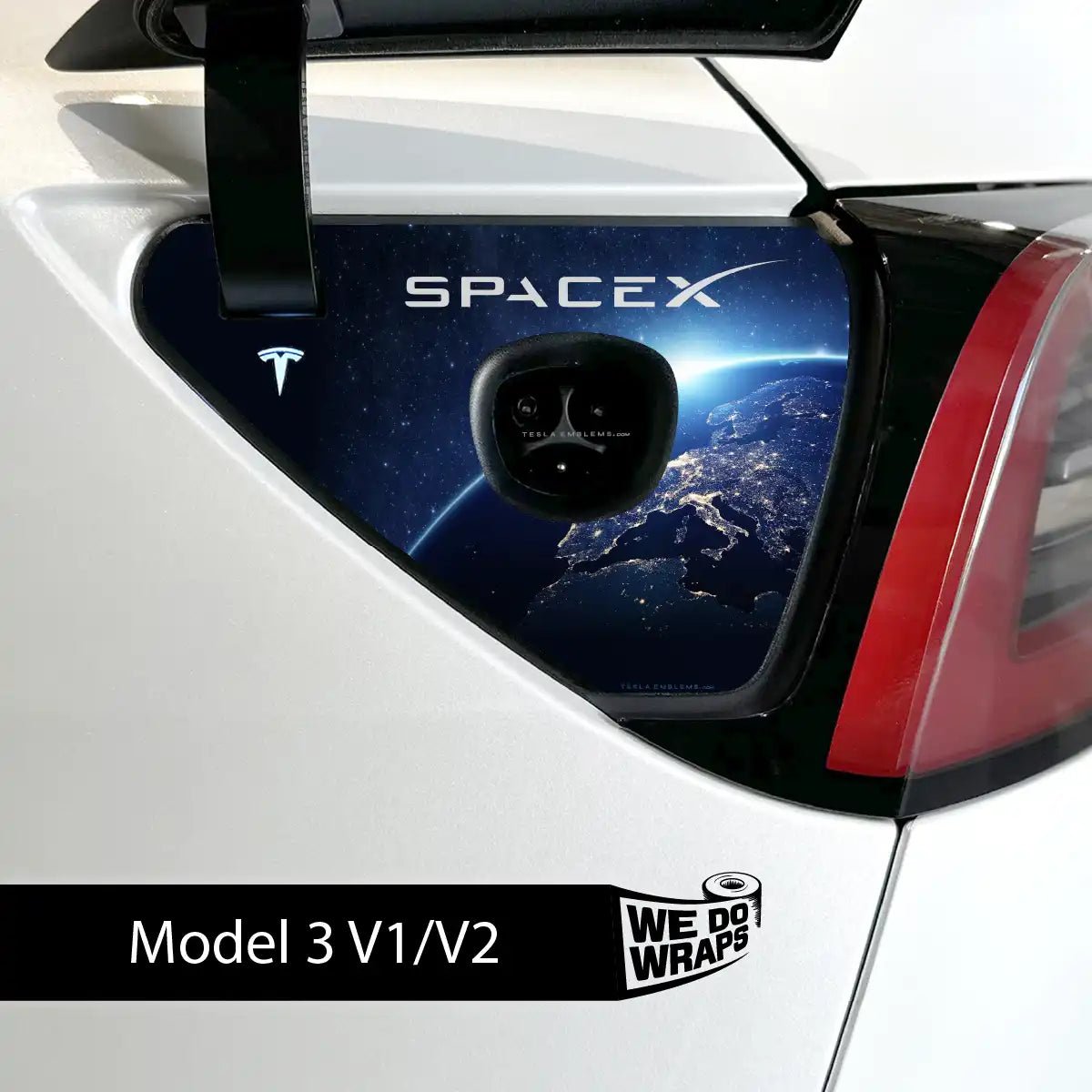 SpaceX Tesla Charge Port Wrap | Model 3 - Tesla Emblems
