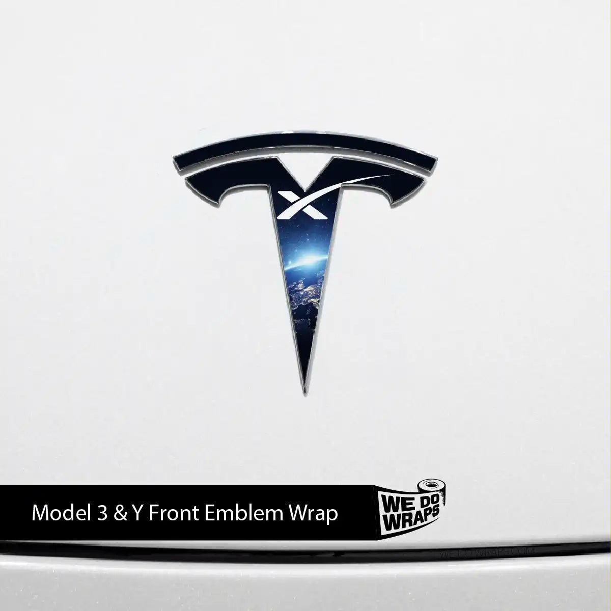 SpaceX Tesla Emblem Decals (Front + Back) | Model Y - Tesla Emblems