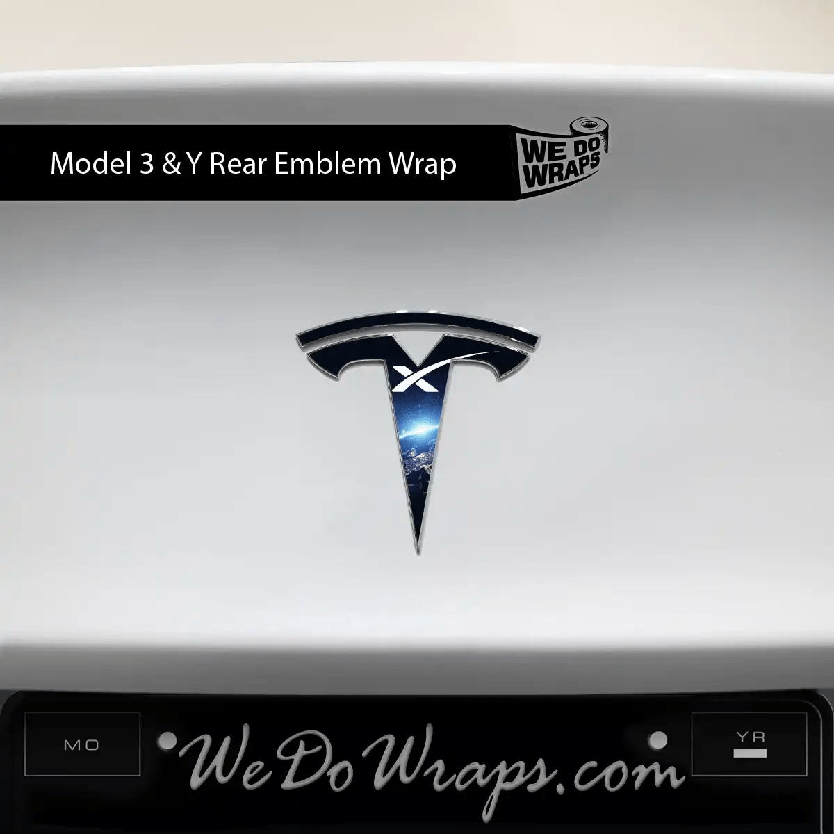 SpaceX Tesla Emblem Decals (Front + Back) | Model Y - Tesla Emblems