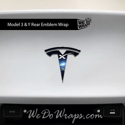 SpaceX Tesla Emblem Decals (Front + Back) | Model Y - Tesla Emblems