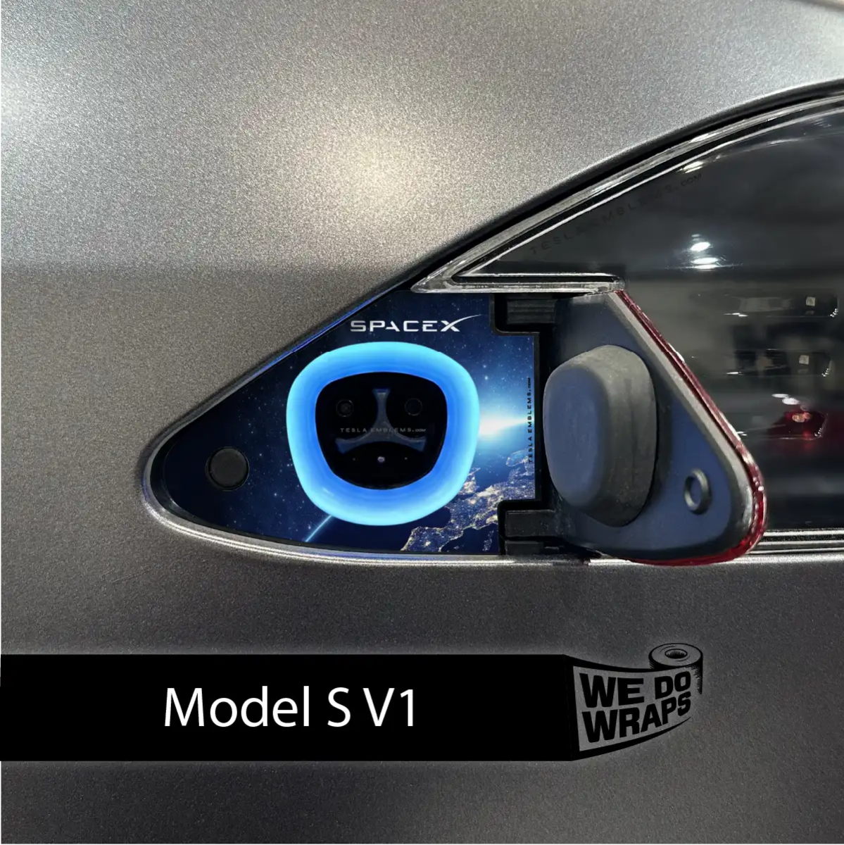 SpaceX Tesla Charge Port Wrap | Model S - Tesla Emblems
