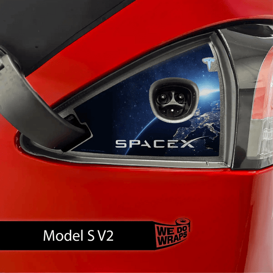 SpaceX Tesla Charge Port Wrap | Model S - Tesla Emblems