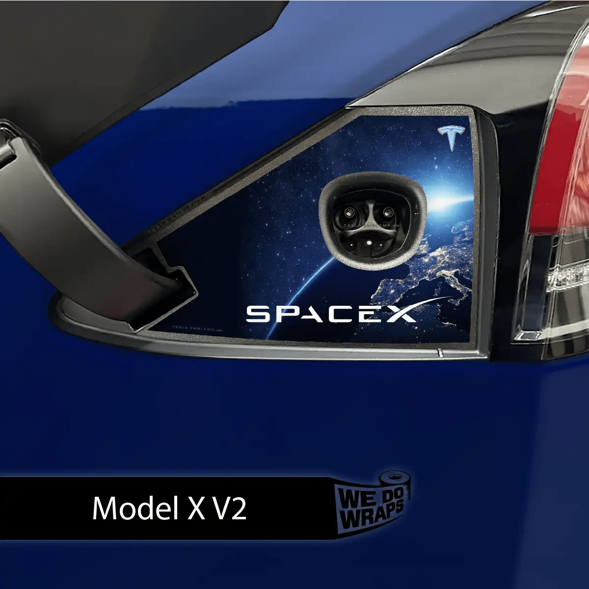 SpaceX Tesla Charge Port Wrap | Model X - Tesla Emblems