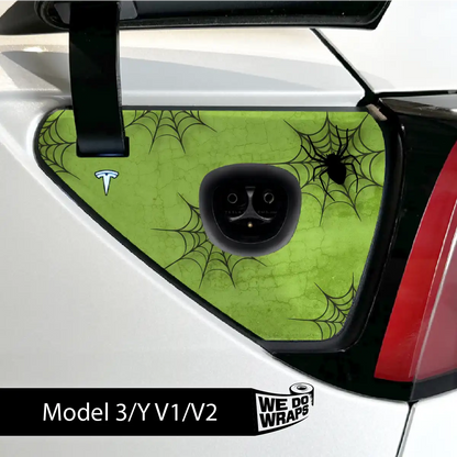 Cobweb Spider Tesla Charge Port Wrap | Model 3 - Tesla Emblems