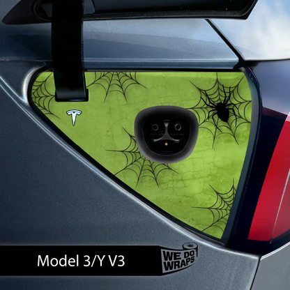Cobweb Spider Tesla Charge Port Wrap | Model 3 - Tesla Emblems