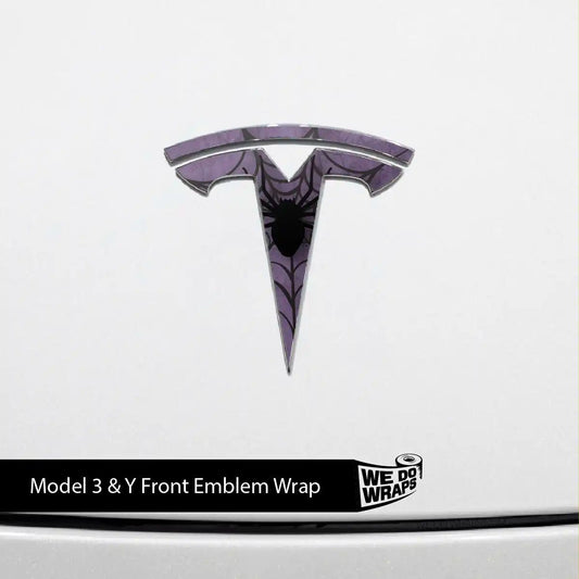 Cobweb Spider Tesla Emblem Decals (Front + Back) | Model Y - Tesla Emblems