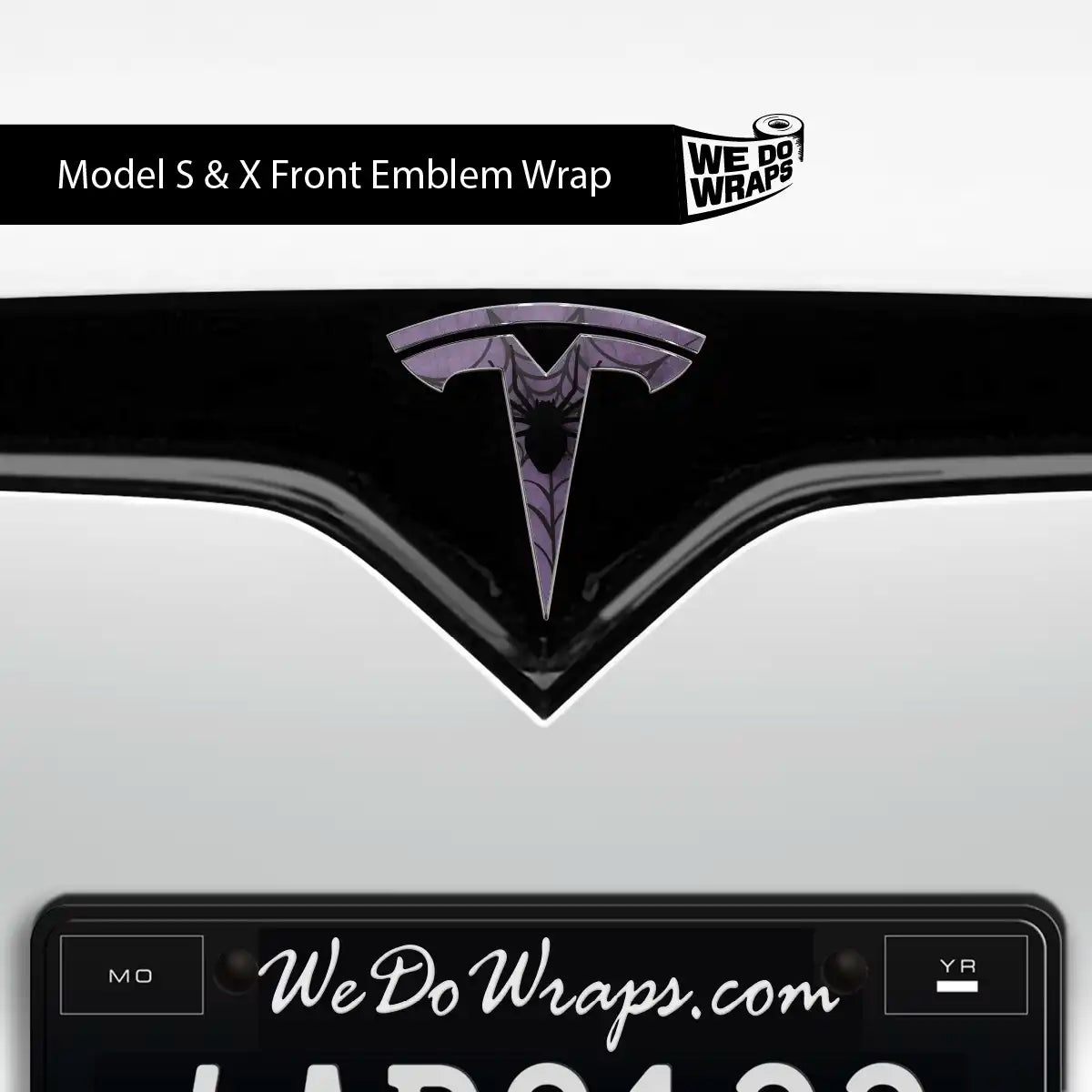 Cobweb Spider Tesla Emblem Decals (Front + Back) | Model X - Tesla Emblems