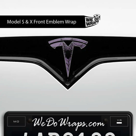 Cobweb Spider Tesla Emblem Decals (Front + Back) | Model X - Tesla Emblems