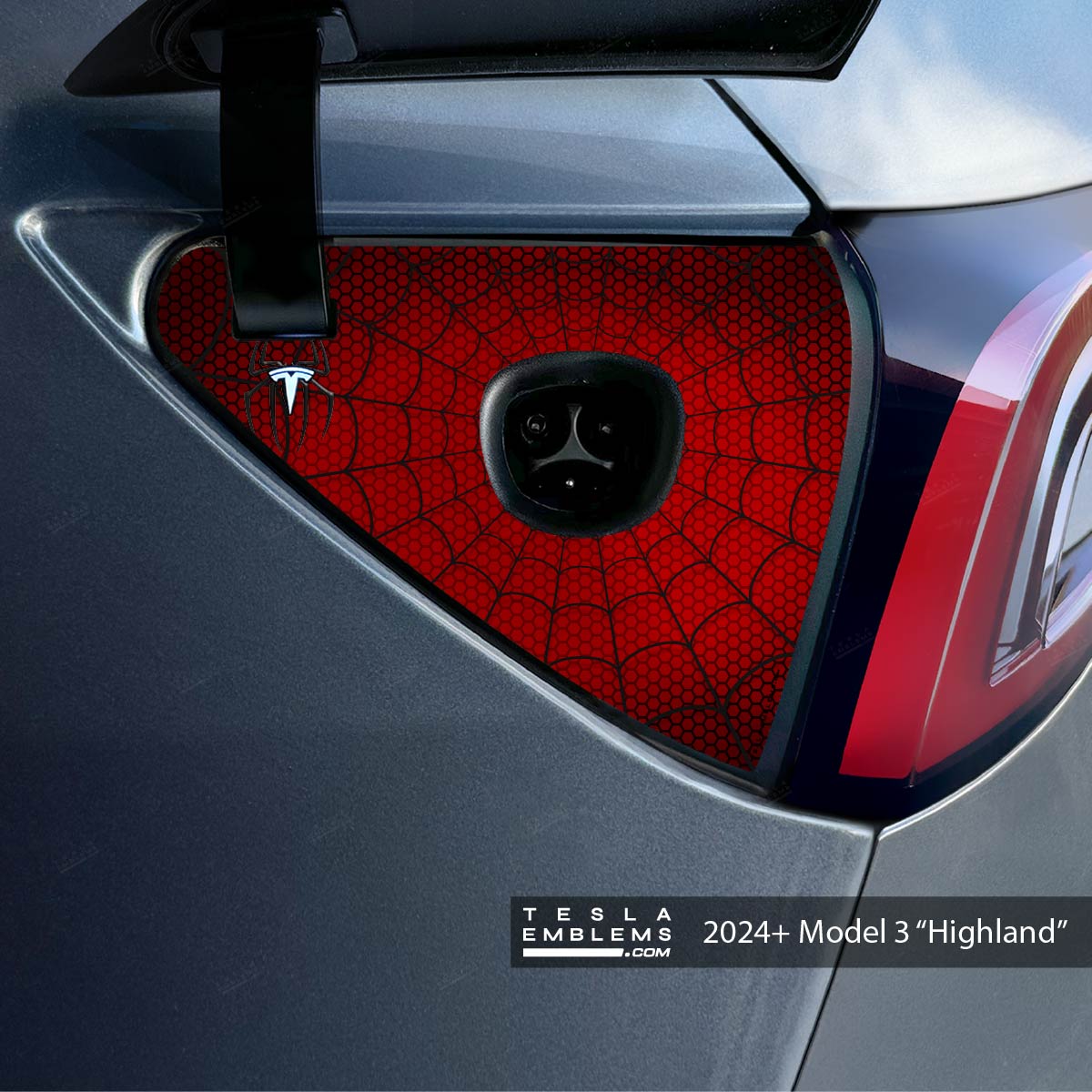 Spider - Man Tesla Charge Port Wrap - Tesla Emblems