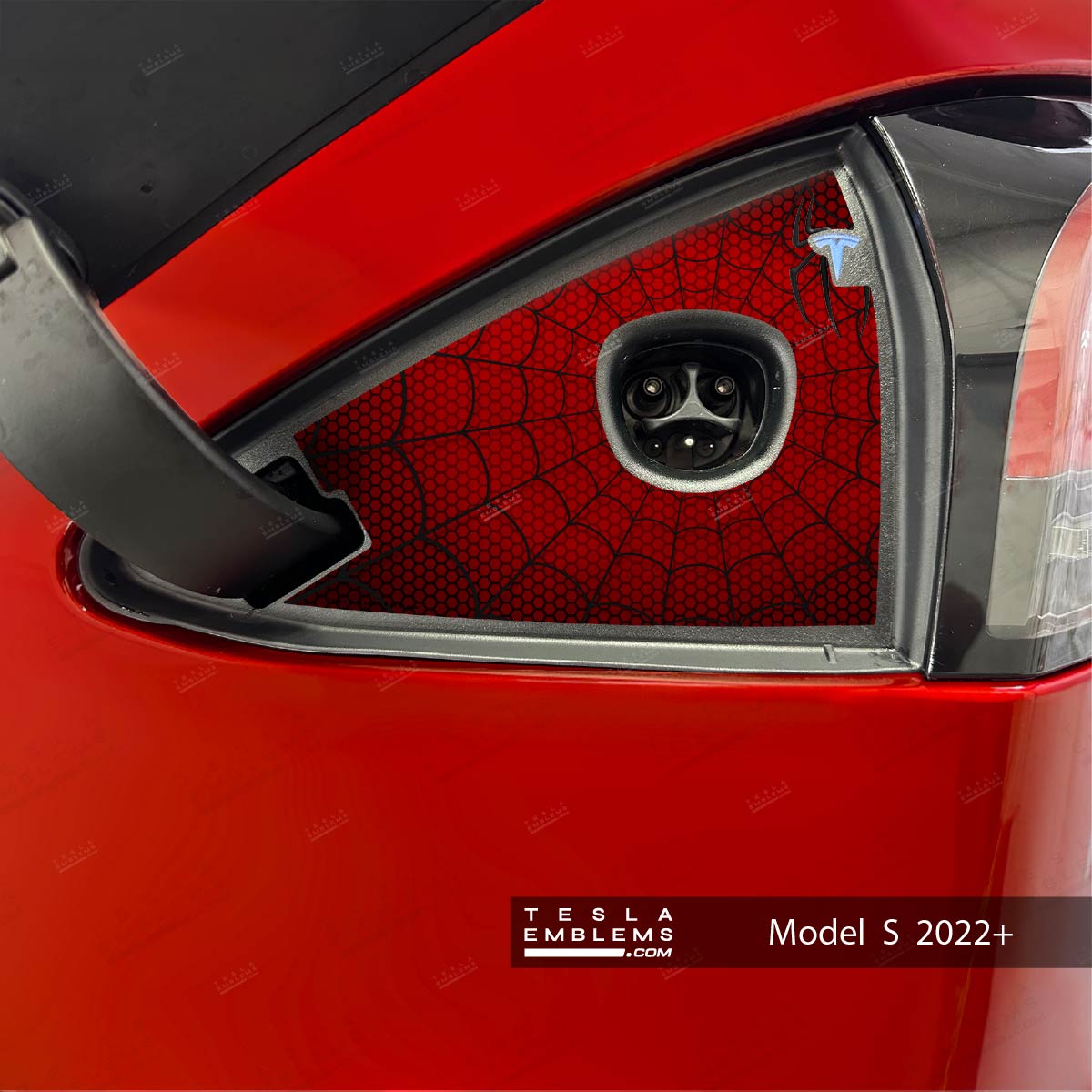 Spider - Man Tesla Charge Port Wrap - Tesla Emblems