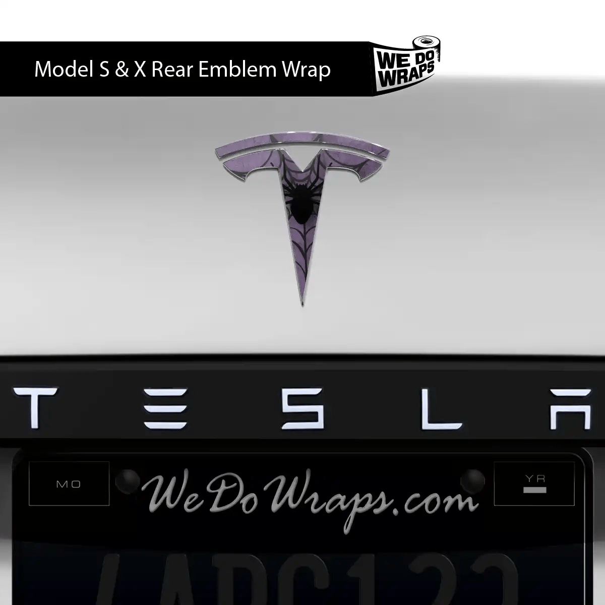 Cobweb Spider Tesla Emblem Decals (Front + Back) | Model X - Tesla Emblems