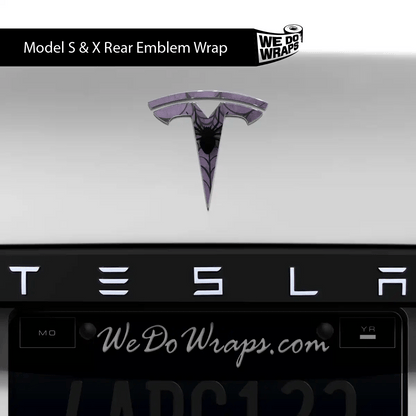 Cobweb Spider Tesla Emblem Decals (Front + Back) | Model X - Tesla Emblems