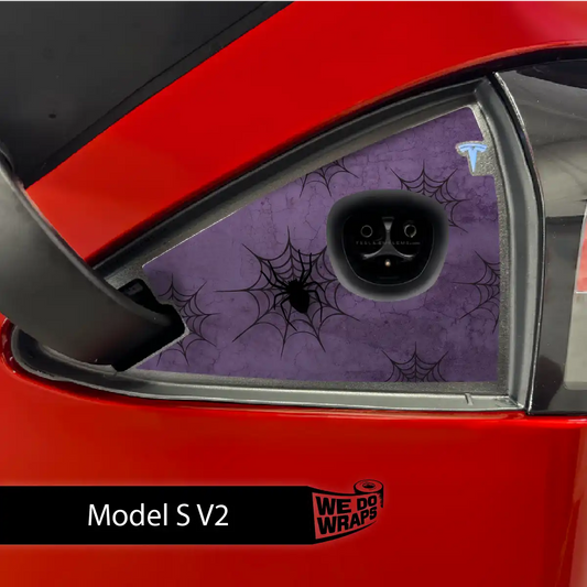 Cobweb Spider Tesla Charge Port Wrap | Model S - Tesla Emblems