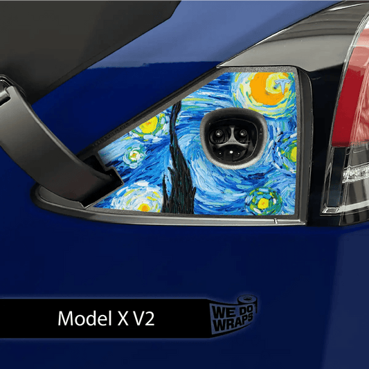 Starry Night Tesla Charge Port Wrap | Model X - Tesla Emblems