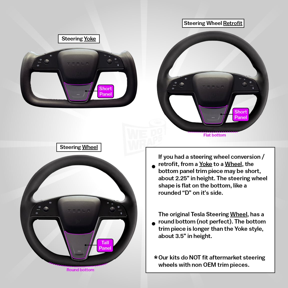3M Carbon Fiber Tesla Steering Wheel Trim Decal Kit (3pcs) | MX Feb 2021+ - Tesla Emblems