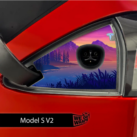 Sunset Beach Tesla Charge Port Wrap | Model S - Tesla Emblems
