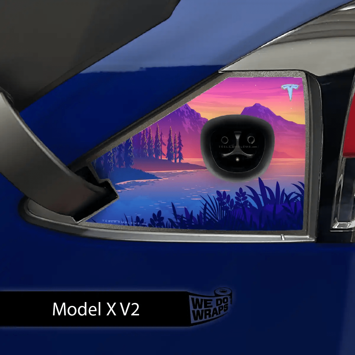 Sunset Beach Tesla Charge Port Wrap | Model X - Tesla Emblems