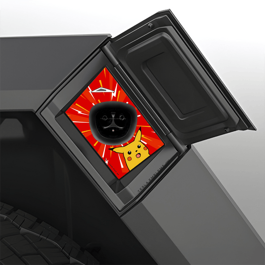 Surprise Pikachu Tesla Charge Port Wrap - Tesla Emblems