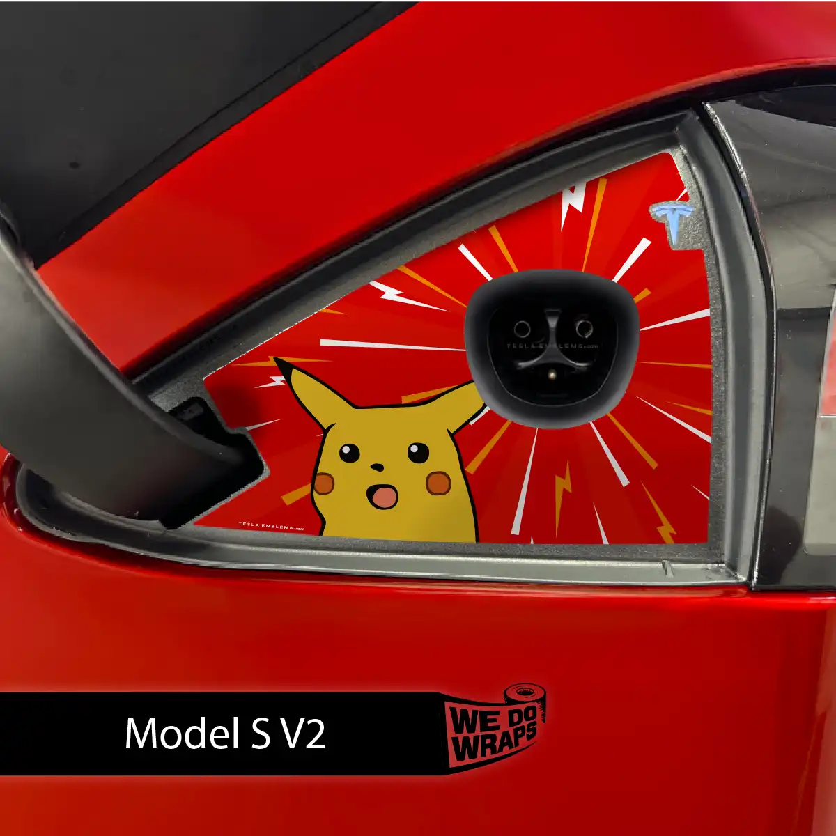 Shockachu Tesla Charge Port Wrap | Model S - Tesla Emblems