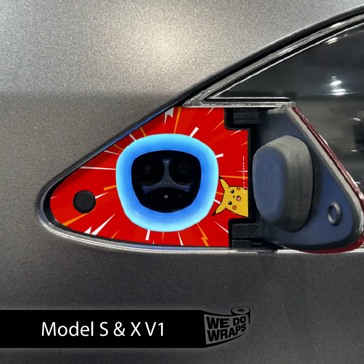 Shockachu Tesla Charge Port Wrap | Model S - Tesla Emblems