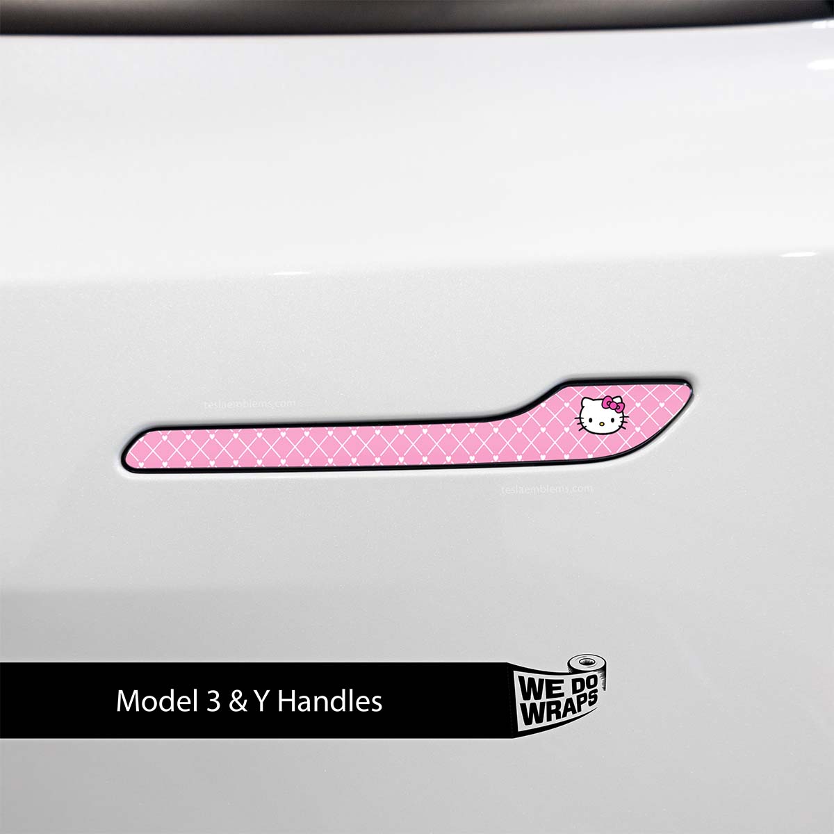 Sweet Kitty Tesla Door Handle Decals (4pcs) - Tesla Emblems