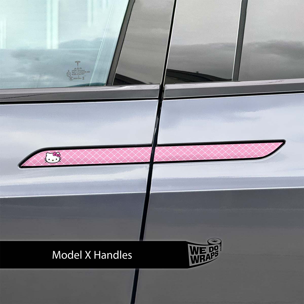 Sweet Kitty Tesla Door Handle Decals (4pcs) - Tesla Emblems