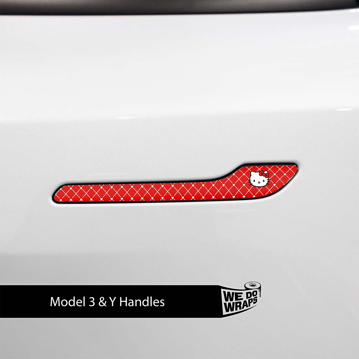 Sweet Kitty Tesla Door Handle Decals (4pcs) - Tesla Emblems