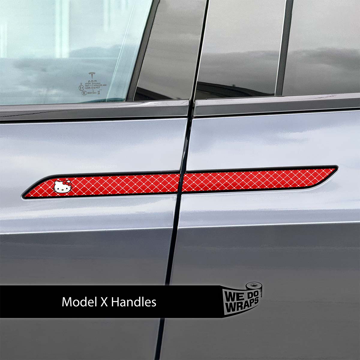 Sweet Kitty Tesla Door Handle Decals (4pcs) - Tesla Emblems
