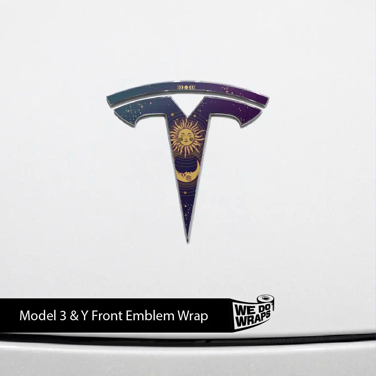 Tarot Moon and Sun Decals (Front + Back) | Model 3 - Tesla Emblems