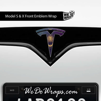Tarot Moon and Sun Tesla Emblem Decals (Front + Back) | Model X - Tesla Emblems