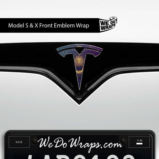 Tarot Moon and Sun Tesla Emblem Decals (Front + Back) | Model X - Tesla Emblems