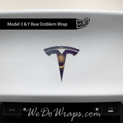 Tarot Moon and Sun Decals (Front + Back) | Model 3 - Tesla Emblems