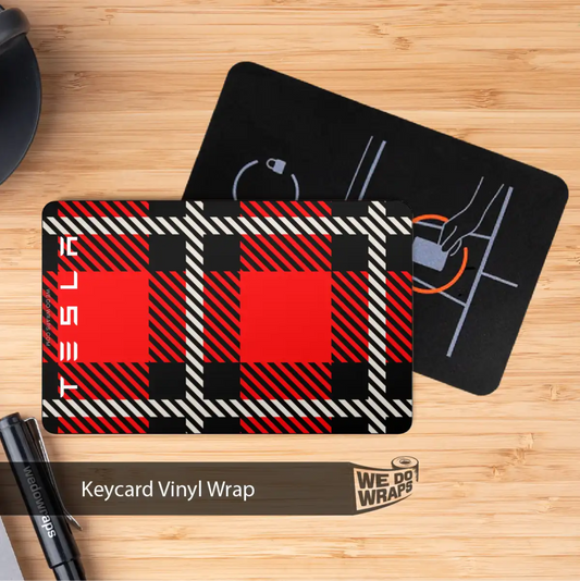 Tartan Plaid Tesla Keycard Decal - Tesla Emblems