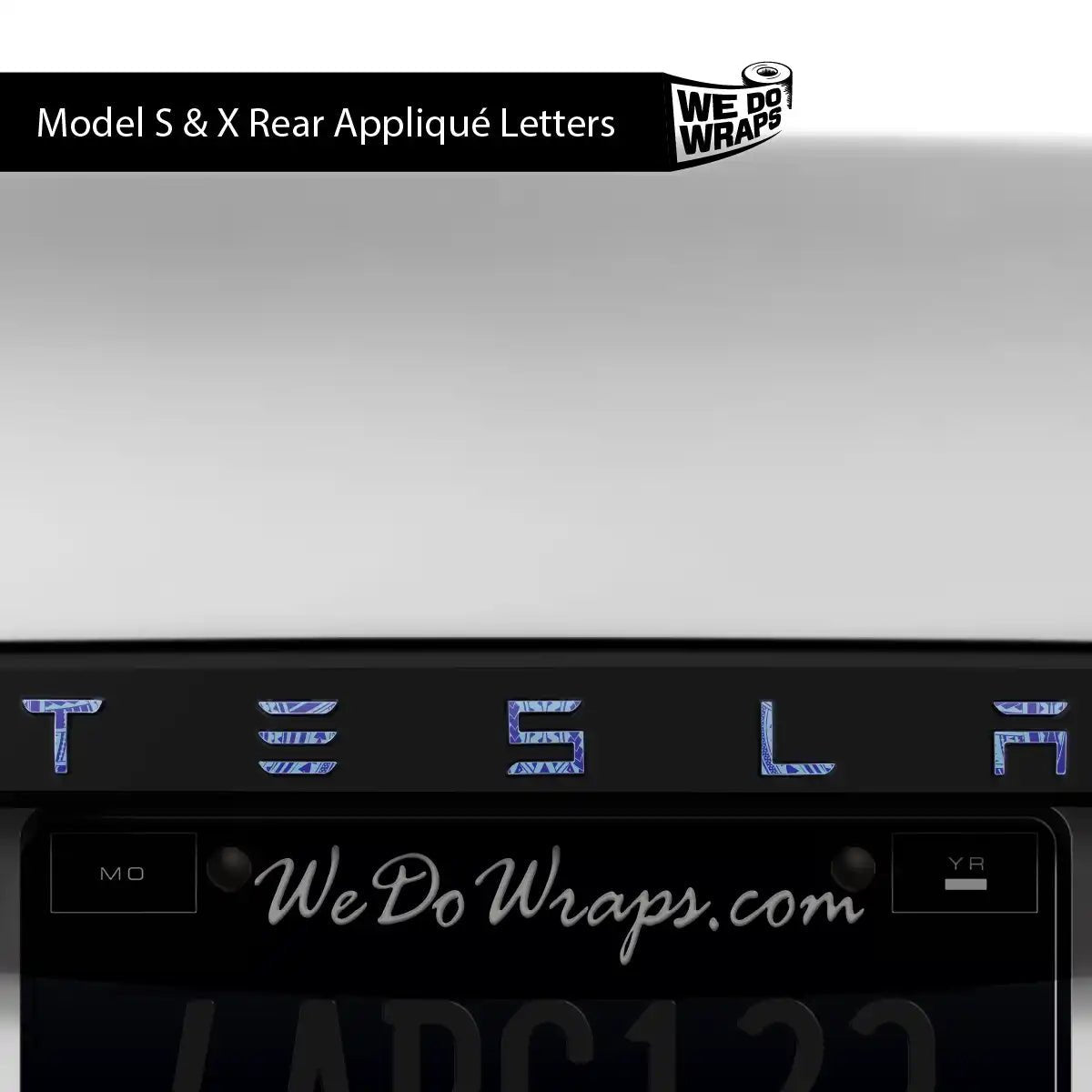 Tatau Tribal Pattern Tesla Emblem Decals (Front + Back) | Model S - Tesla Emblems