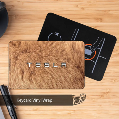 Teddy Bear Fur Tesla Keycard Decal - Tesla Emblems