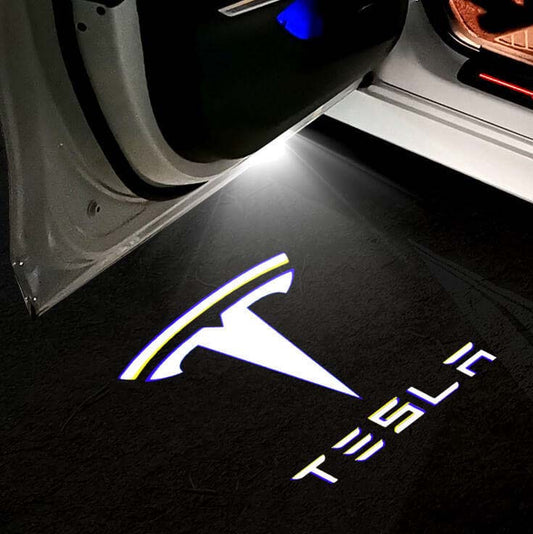 Tesla Door Puddle Light Set (2pcs) - Tesla Emblems