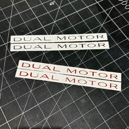 Tesla Dual Motor Emblem Color Overlay Decals - Tesla Emblems