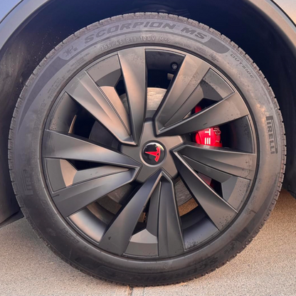 Tesla Logo Center Wheel Cap Overlays (4pcs) - Tesla Emblems