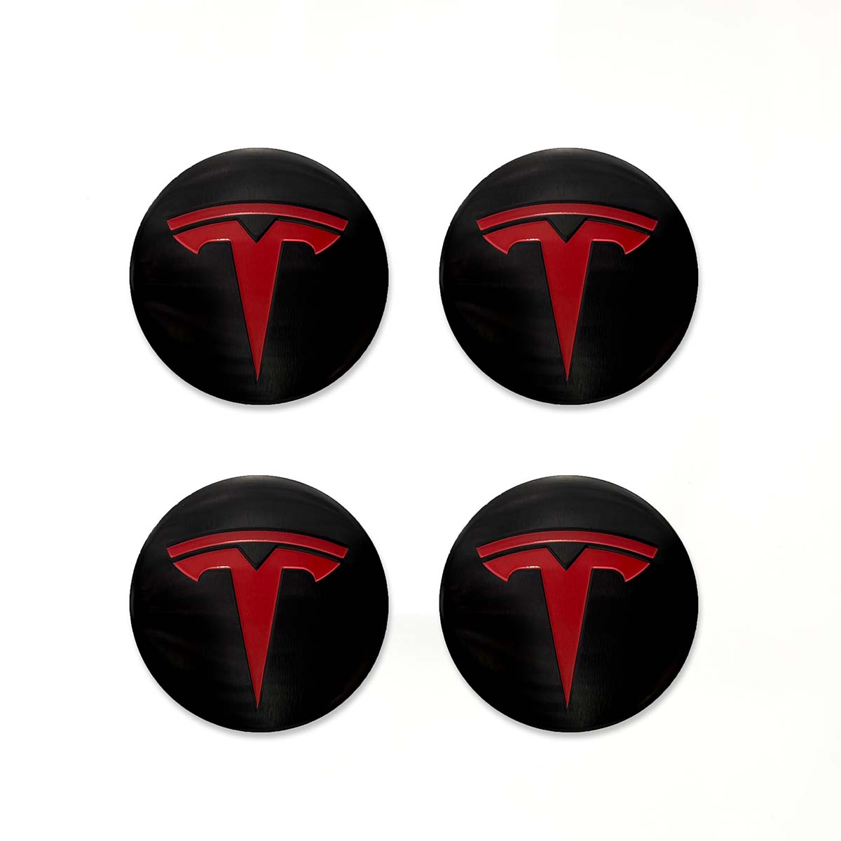 Tesla Center Wheel Cap Decals (4pcs) - Tesla Emblems